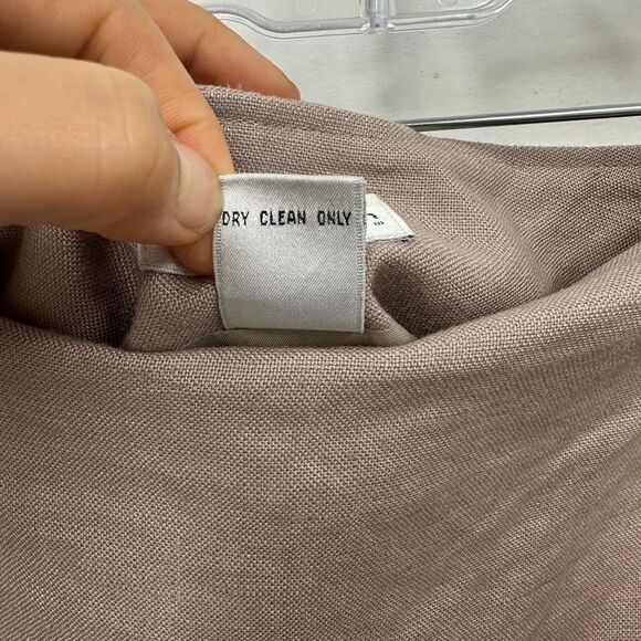 Vintage 90's Mauve 100% Linen Wrap Skirt Short Size S - Picture 8 of 10